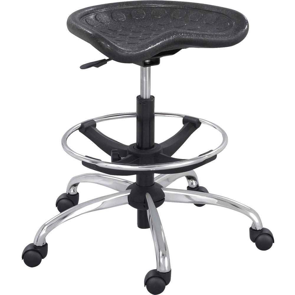 Image of Safco Height-Adjustable Stool, 26"x26"x27"-34", Black