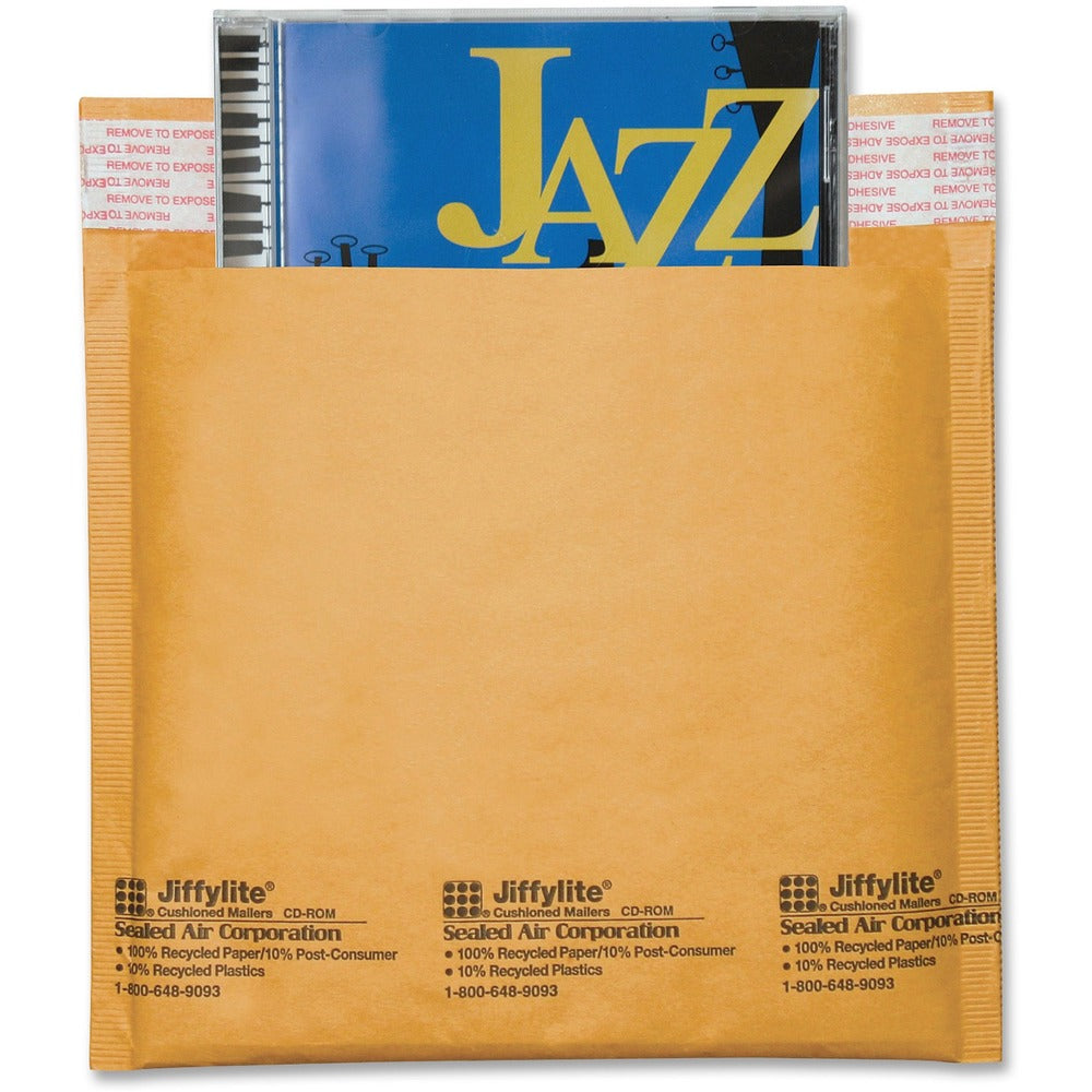 Image of Sealed Air CD Mailers, f/DVD Jewel Case, 7-1/4"x8", 25/CT, Gold