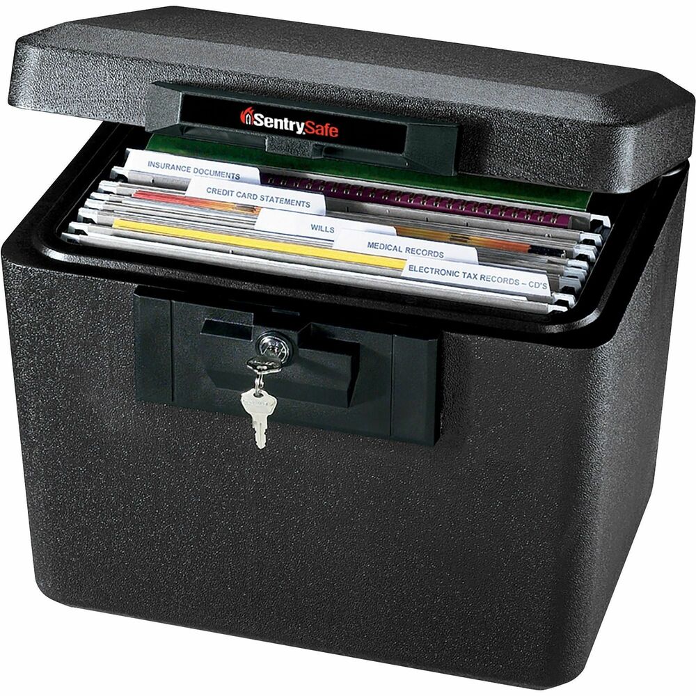 Image of Sentry Safe Fire Safe, w/Privacy Key, 15-1/4"x12-1/8"x13-3/5", Gray