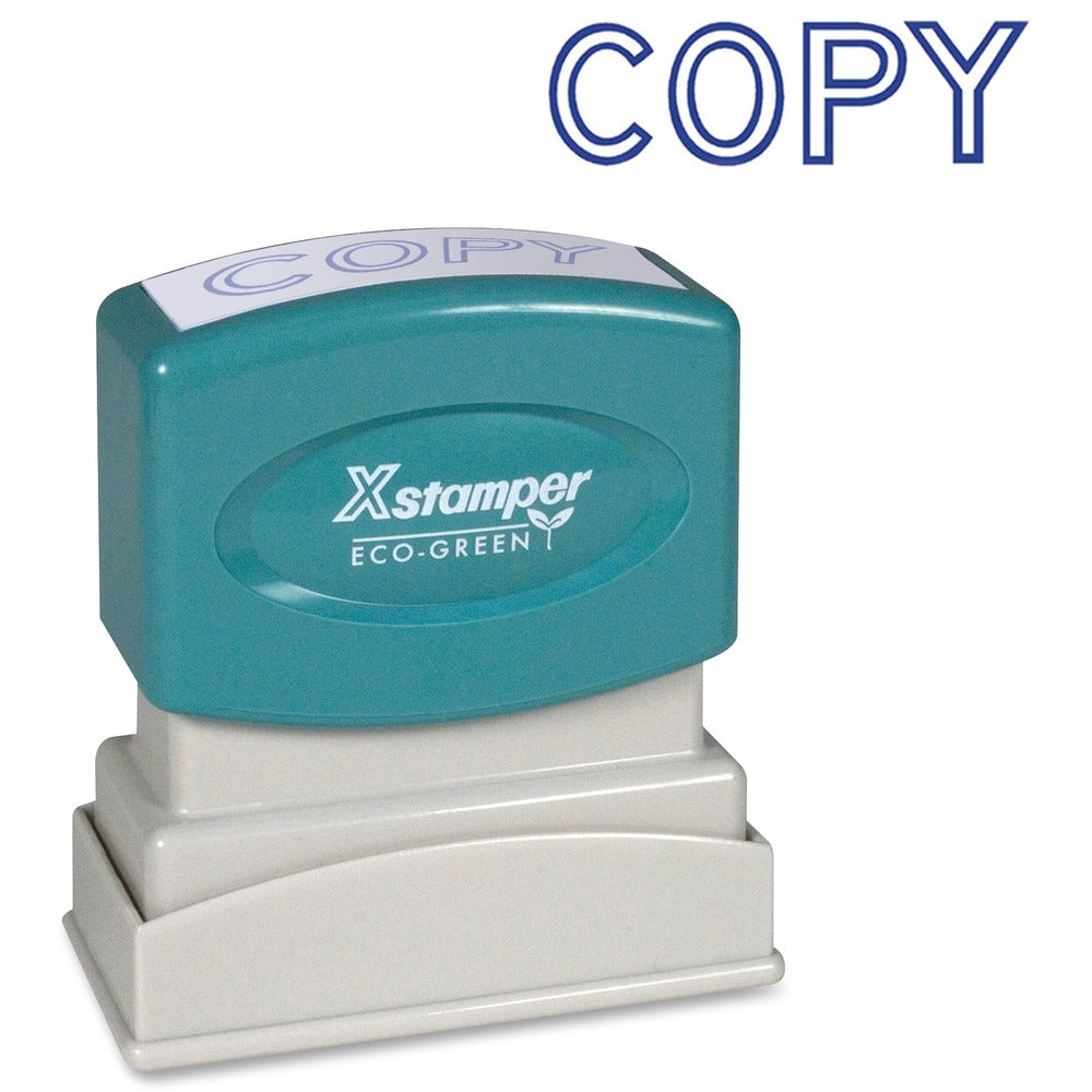 Image of Shachihata Inc "Copy" Pre-inked Stamp, 1/2"x1-5/8" Impression, Blue Ink
