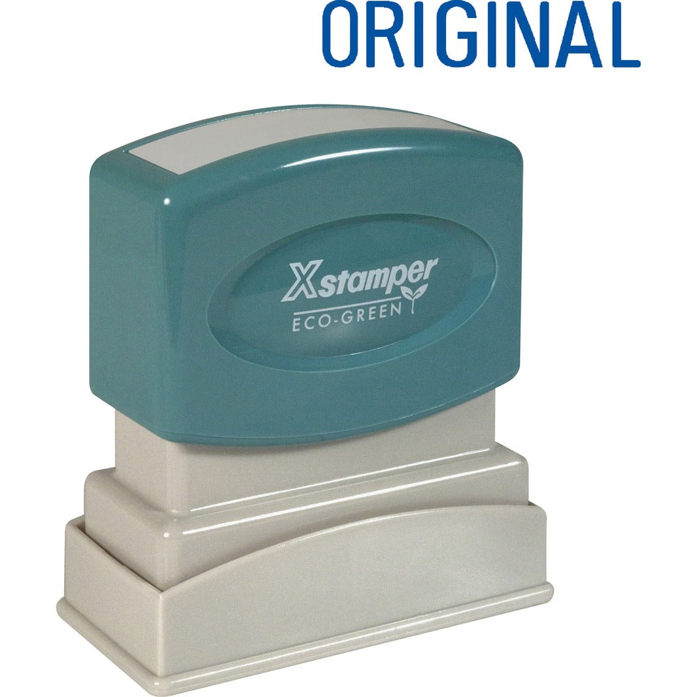 Image of Shachihata Inc "Original" Pre-ink Stamp, 1/2"x1-5/8" Impression, Blue Ink