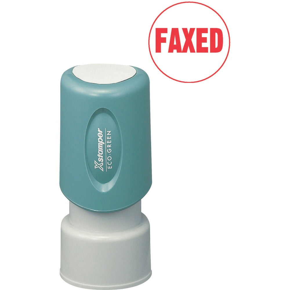 Image of Shachihata Inc Specialty Stamp, Pre-Inked, "Faxed" Ink Stamp, 5/8", RD