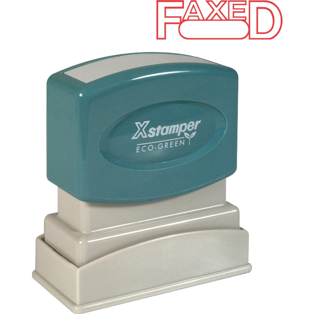 Image of Shachihata Inc "Faxed" Ink Stamp,w/Blank Window,1/2"x1-5/8", Red Ink