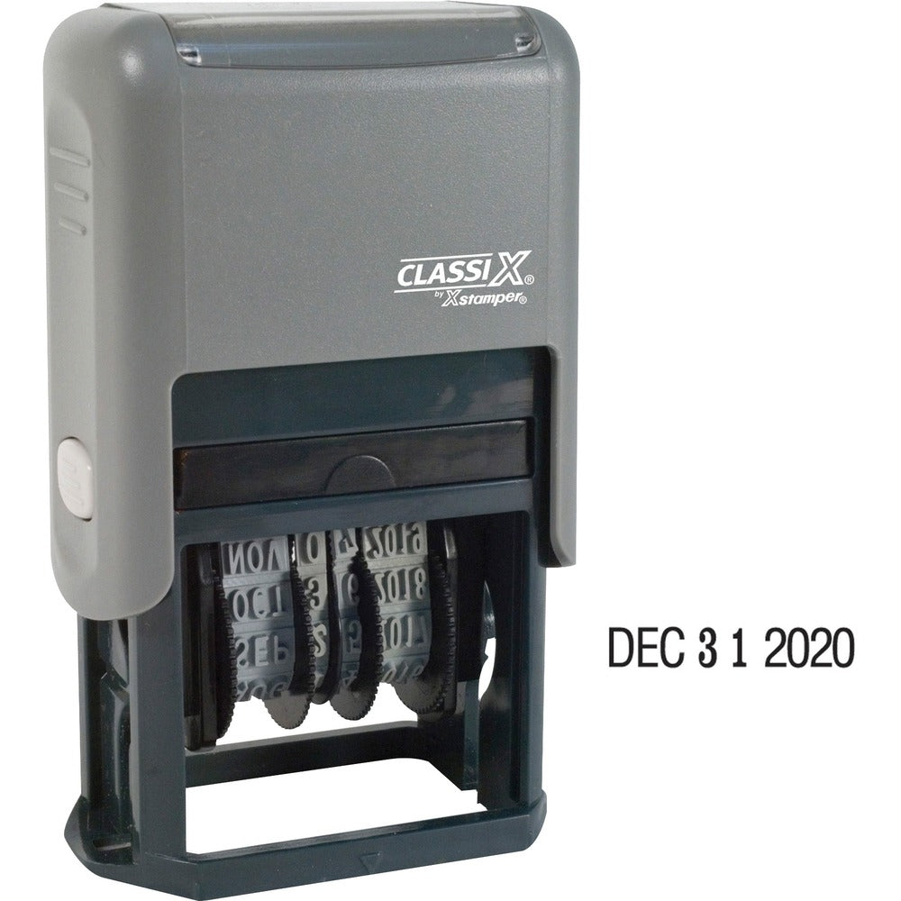 Image of Shachihata Inc Self-Inking Line Dater, 4 Years, Plastic, Economy, Black