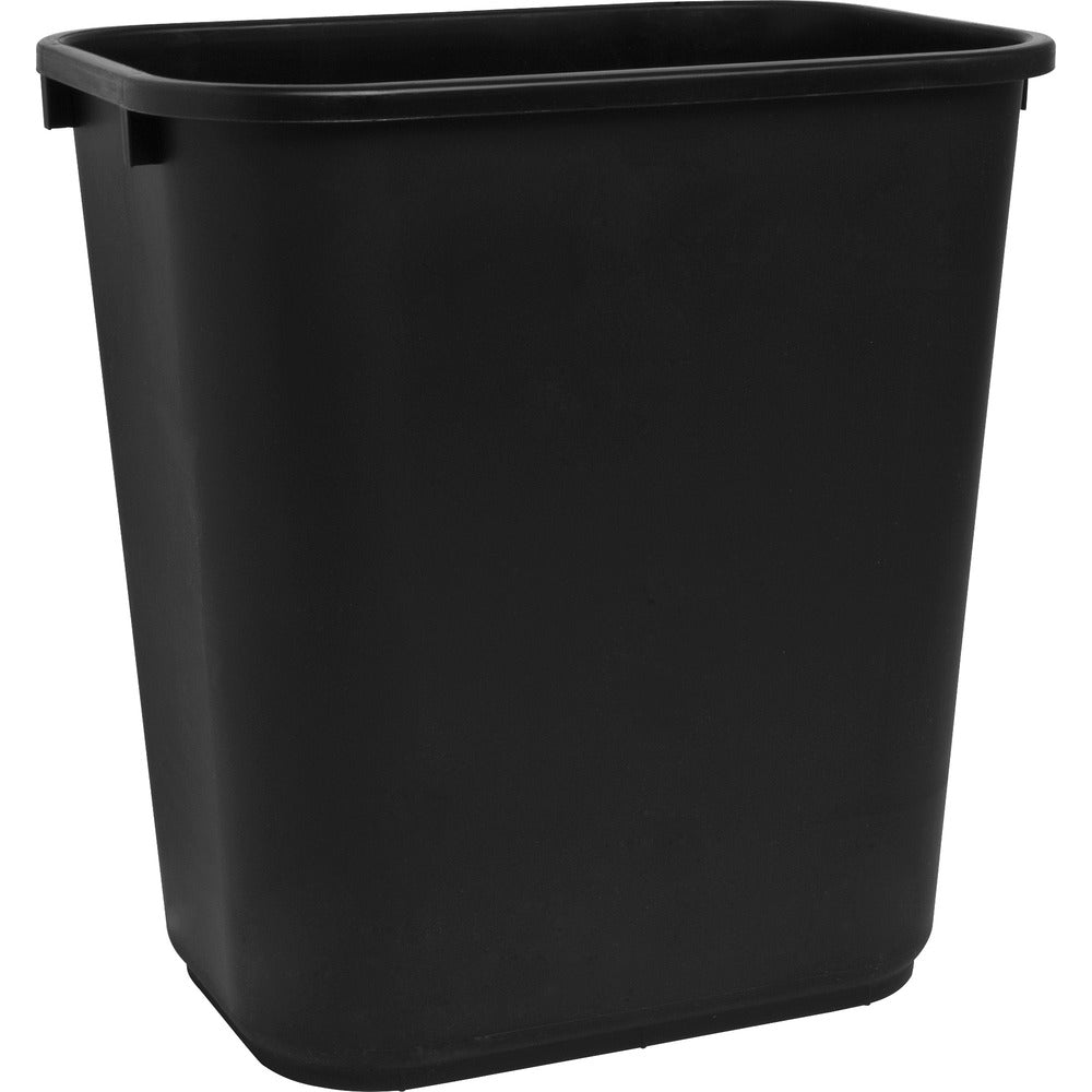 Image of Sparco Wastebasket, Rectangular, 28 Qrt, 15"x10-1/4"x15", BK