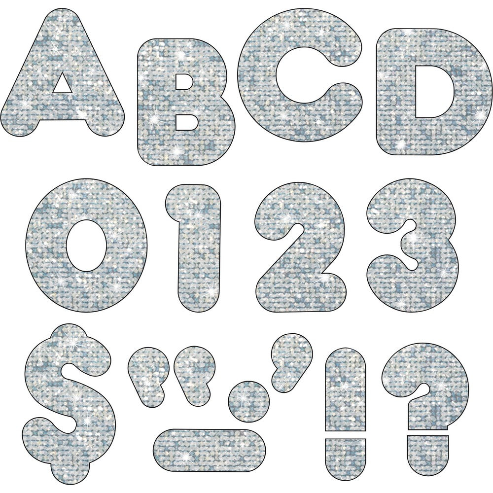 Image of Trend Enterprises Casual Style 4" Sparkle Letters, Silver