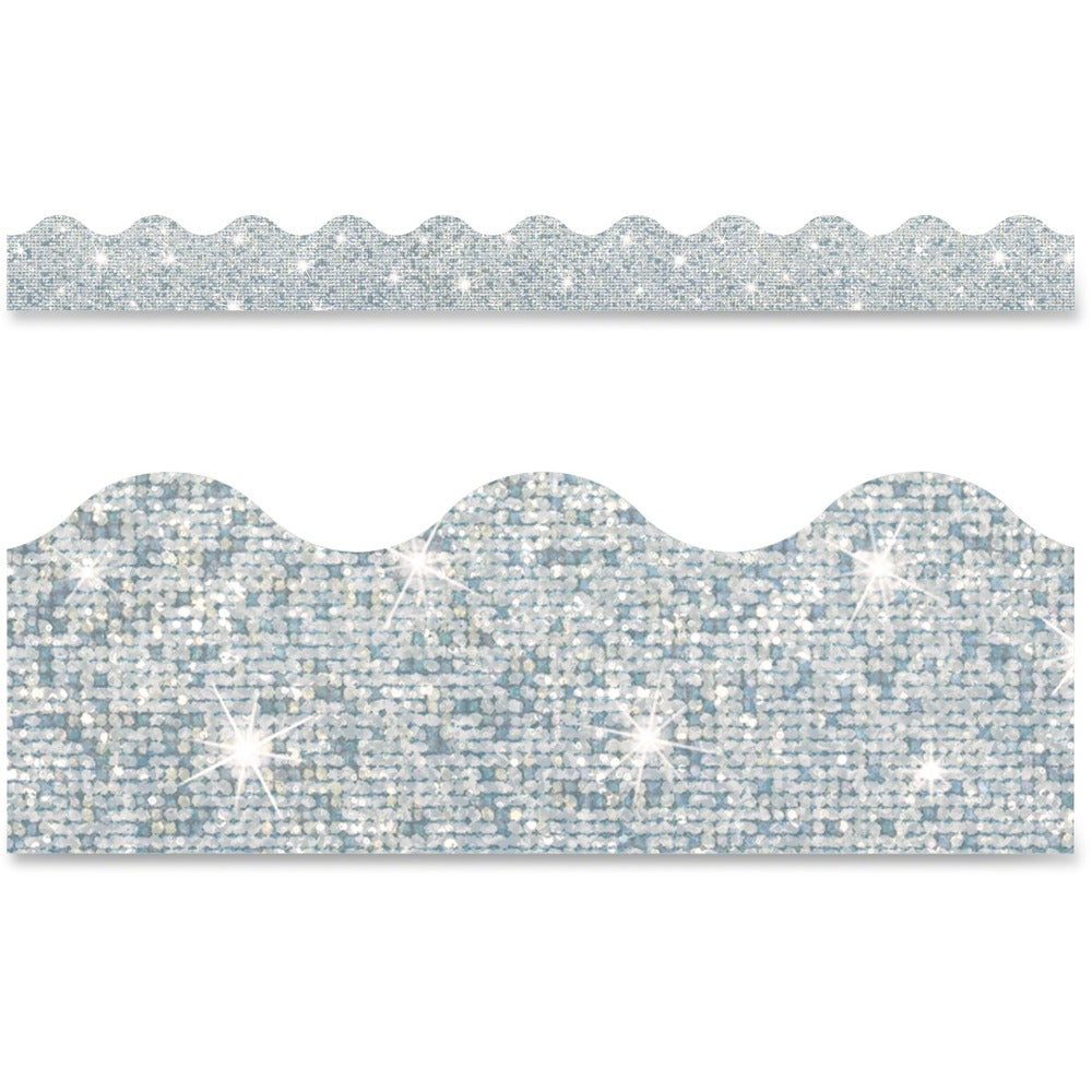 Image of Trend Enterprises Sparkle Trimmers, 2-1/4"x32-1/2', Silver Sparkle