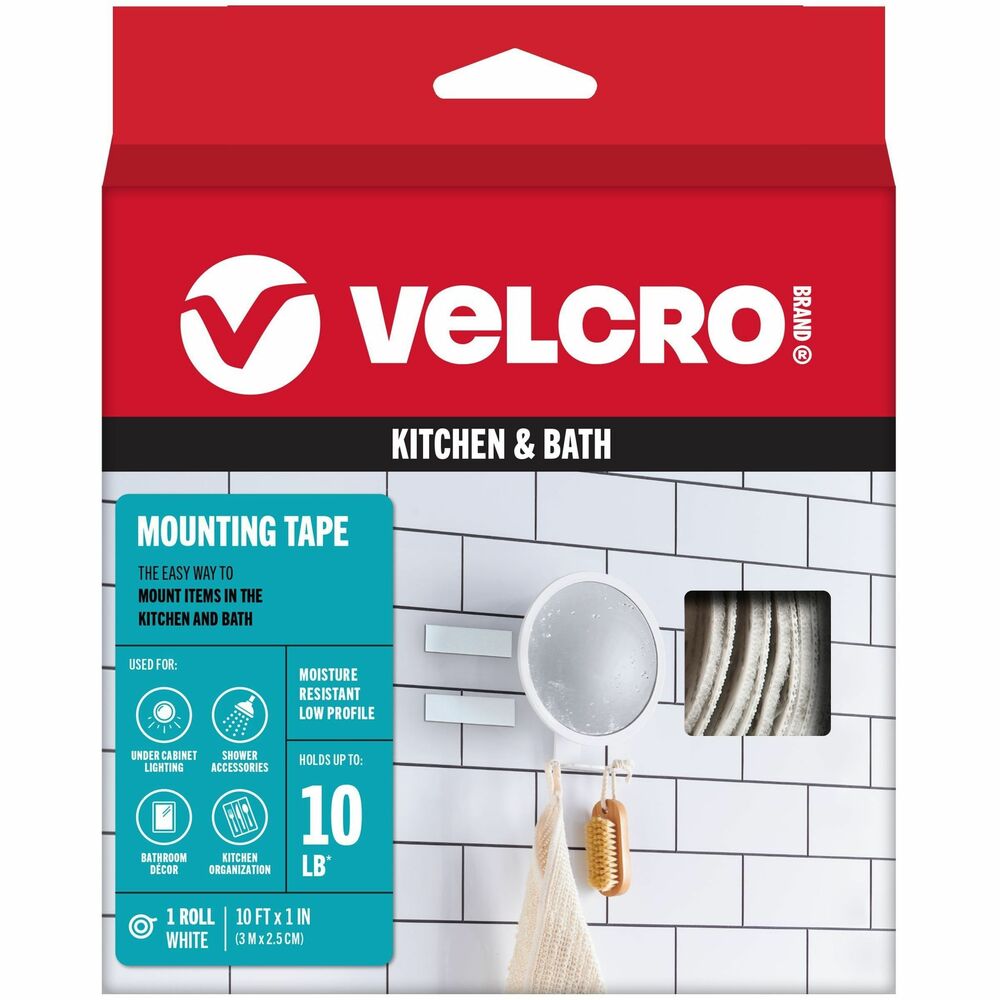 Image of Velcro Industries Fastener Tape, Hook/Loop,Water-Resistant,1"x10', White