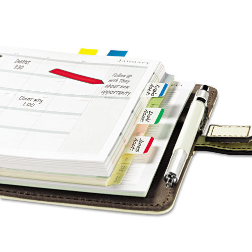 Image of Post-it® Tabs 1" Lined Tabs, 1/5-Cut, Lined, Assorted Colors, 1" Wide, 66/Pack