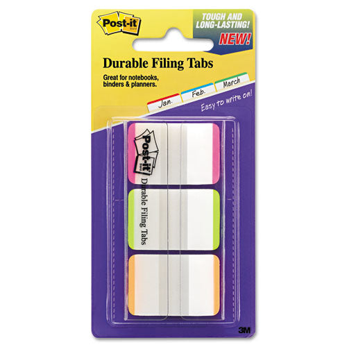 Image of Post-it® Tabs 1" Lined Tabs, 1/5-Cut, Assorted Bright Colors, 1" Wide, 66/Pack