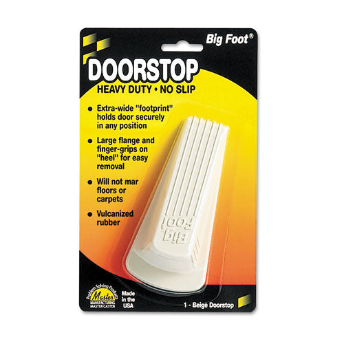 Image of Master Caster® Big Foot Doorstop, No Slip Rubber Wedge, 2.25w X 4.75d X 1.25h, Beige