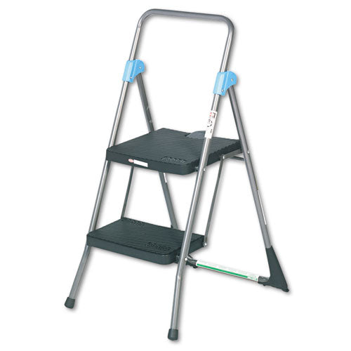 Image of Cosco® Commercial 2-Step Folding Stool, 300 lb Capacity, 20.5 x 24.75 x 39.5, Gray