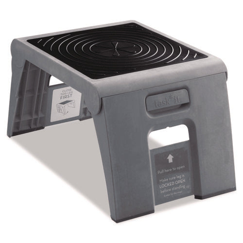 Image of Cramer® Folding Step Stool, 1-Step, 300 lb Capacity, 14 x 11.25 x 9.75, Slate