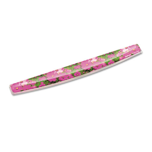 Image of Fellowes® Photo Gel Keyboard Wrist Rest with Microban Protection, 18.56 x 2.31, Pink Flowers Design
