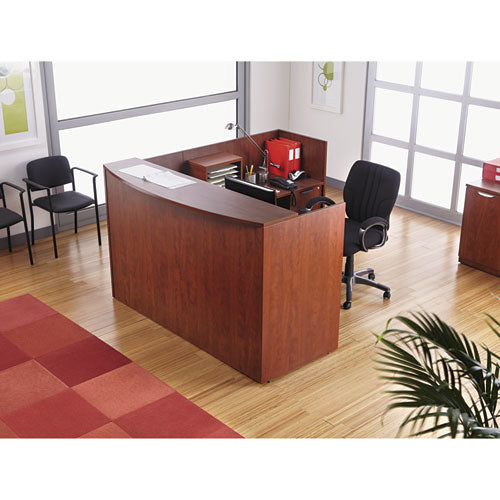 Image of Alera® Alera Valencia Series Reception Desk With Transaction Counter, 71" X 35.5" X 29.5" To 42.5", Medium Cherry