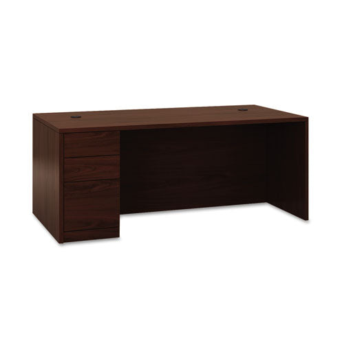 Image of HON® 10500 Series "l" Workstation Left Pedestal Desk With Full-Height Pedestal, 72" X 36" X 29.5", Mahogany