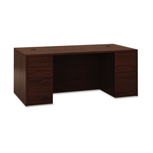 Image of HON® 10500 Series Double Pedestal Desk With Full Pedestals, 72" X 36" X 29.5", Mahogany