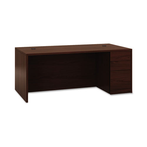Image of HON® 10500 Series "l" Workstation Right Pedestal Desk With Full-Height Pedestal, 72" X 36" X 29.5", Mahogany