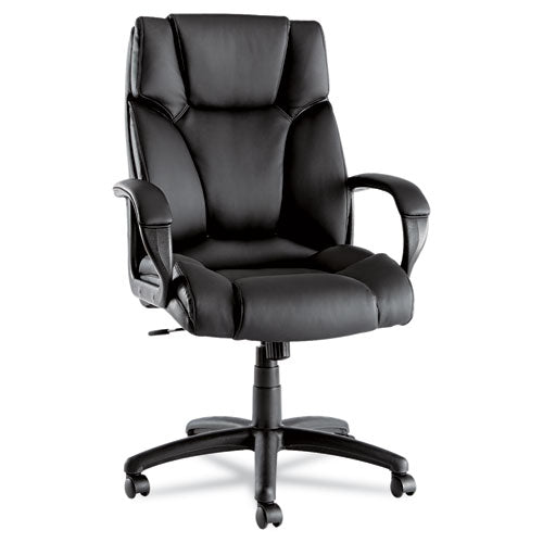 Image of Alera® Alera Fraze Series Executive High-Back Swivel/tilt Bonded Leather Chair, Supports 275 Lb, 17.71" To 21.65" Seat Height, Black