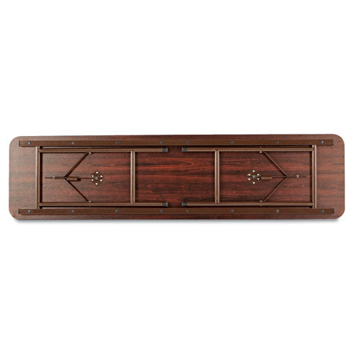 Image of Alera® Wood Folding Table, Rectangular, 71.88w X 17.75d X 29.13h, Mahogany