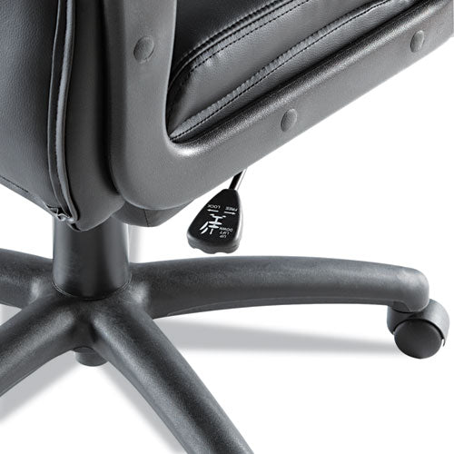 Image of Alera® Alera Fraze Series Executive High-Back Swivel/tilt Bonded Leather Chair, Supports 275 Lb, 17.71" To 21.65" Seat Height, Black