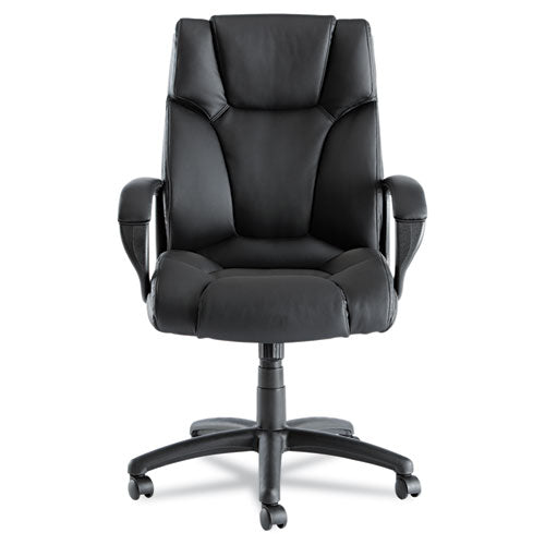 Image of Alera® Alera Fraze Series Executive High-Back Swivel/tilt Bonded Leather Chair, Supports 275 Lb, 17.71" To 21.65" Seat Height, Black