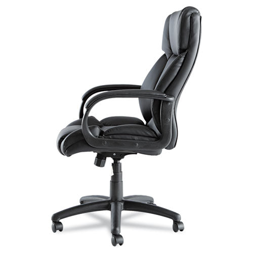 Image of Alera® Alera Fraze Series Executive High-Back Swivel/tilt Bonded Leather Chair, Supports 275 Lb, 17.71" To 21.65" Seat Height, Black