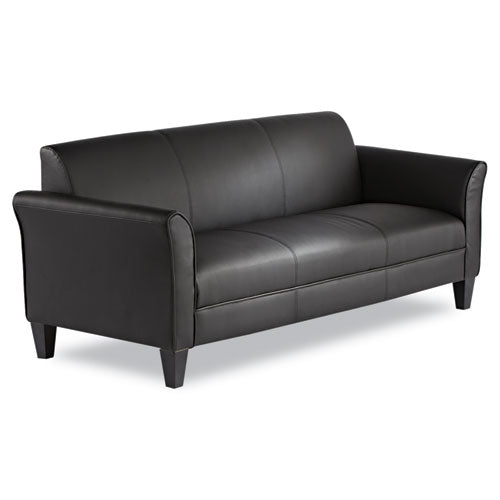 Image of Alera® Alera Reception Lounge Sofa Series, Three-Cushion Sofa, 77" x 31.5" x 32", Black