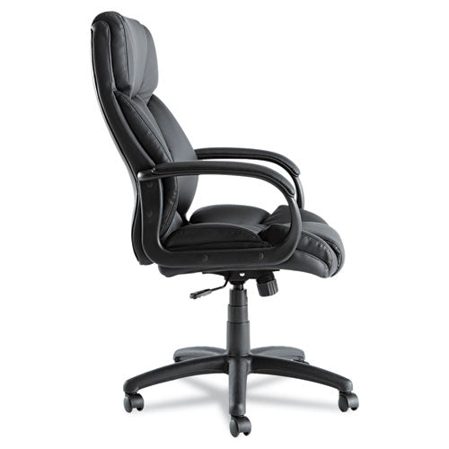Image of Alera® Alera Fraze Series Executive High-Back Swivel/tilt Bonded Leather Chair, Supports 275 Lb, 17.71" To 21.65" Seat Height, Black