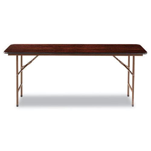 Image of Alera® Wood Folding Table, Rectangular, 71.88w X 17.75d X 29.13h, Mahogany