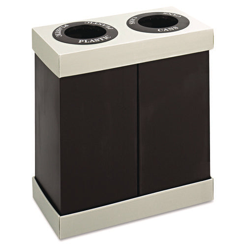 Image of Safco® At-Your-Disposal Recycling Center, Two 28 gal Bins, Polyethylene, Black