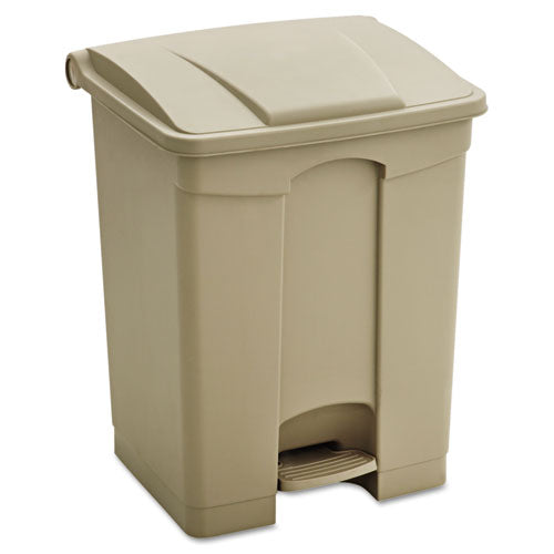 Image of Safco® Large Capacity Plastic Step-On Receptacle, 17 gal, Plastic, Tan