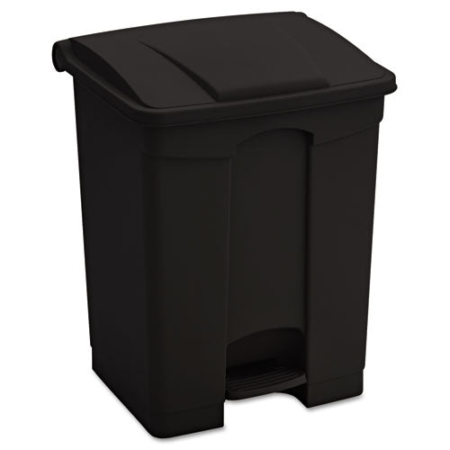 Image of Safco® Large Capacity Plastic Step-On Receptacle, 17 gal, Plastic, Black