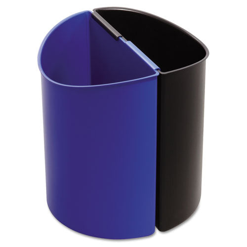Image of Safco® Desk-Side Recycling Receptacle, 7 gal, Plastic, Black/Blue