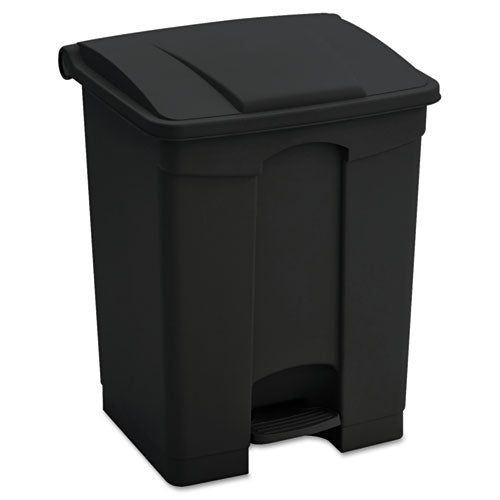 Image of Safco® Large Capacity Plastic Step-On Receptacle, 23 gal, Plastic, Black