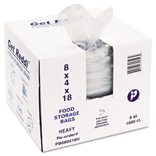 Image of Inteplast Group Food Bags, 2 gal, 8" x 4" x 18", Clear, 1,000/Carton