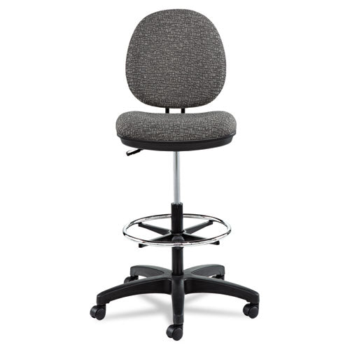 Image of Alera® Alera Interval Series Swivel Task Stool, Supports 275 Lb, 23.93" To 34.53" Seat Height, Graphite Gray Seat/back, Black Base