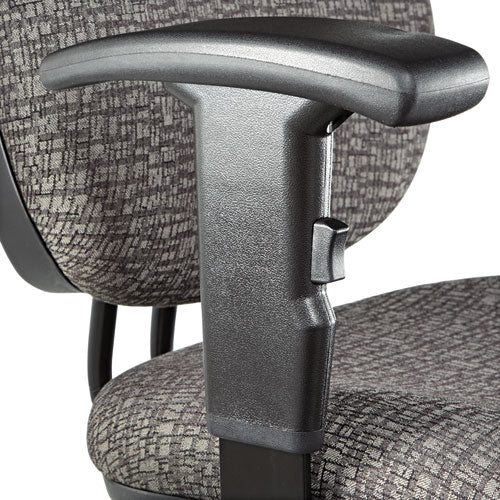 Image of Alera® Alera Interval Series Swivel Task Stool, Supports 275 Lb, 23.93" To 34.53" Seat Height, Graphite Gray Seat/back, Black Base