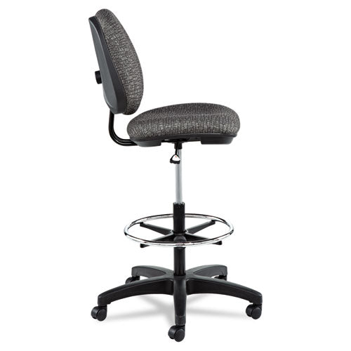 Image of Alera® Alera Interval Series Swivel Task Stool, Supports 275 Lb, 23.93" To 34.53" Seat Height, Graphite Gray Seat/back, Black Base