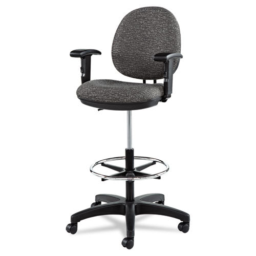 Image of Alera® Alera Interval Series Swivel Task Stool, Supports 275 Lb, 23.93" To 34.53" Seat Height, Graphite Gray Seat/back, Black Base