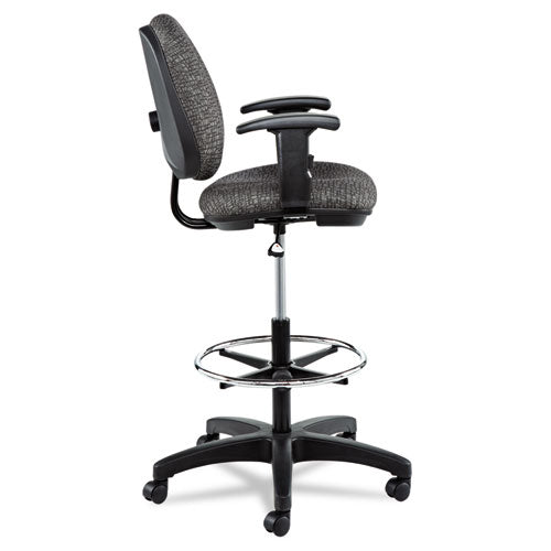 Image of Alera® Alera Interval Series Swivel Task Stool, Supports 275 Lb, 23.93" To 34.53" Seat Height, Graphite Gray Seat/back, Black Base