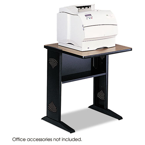 Image of Safco® Fax/Printer Stand with Reversible Top, Metal, 1 Shelf, 23.5" x 28" x 30", Medium Oak/Black