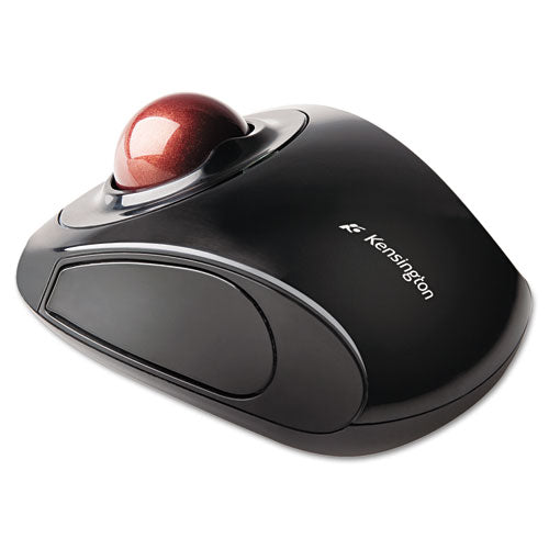 Image of Kensington® Orbit Wireless Mobile Trackball, 2.4 Ghz Frequency/30 Ft Wireless Range, Left/right Hand Use, Black/red