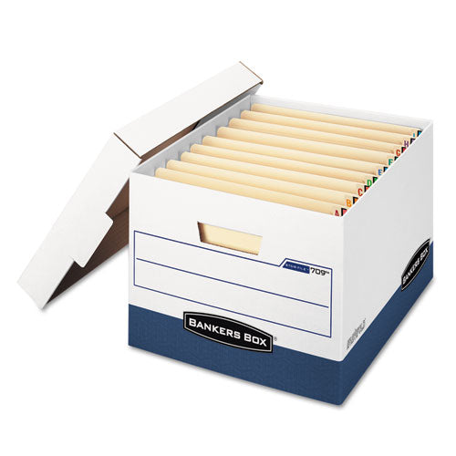 Image of Bankers Box® Stor/file End Tab Storage Boxes, Letter/legal Files, White/blue, 12/carton