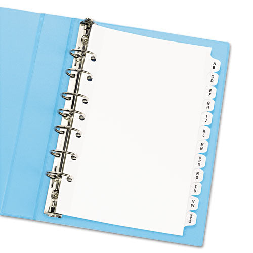 Image of Avery® preprinted tab dividers, 12-tab, a to z, 8.5 x 5.5, white, 1 set