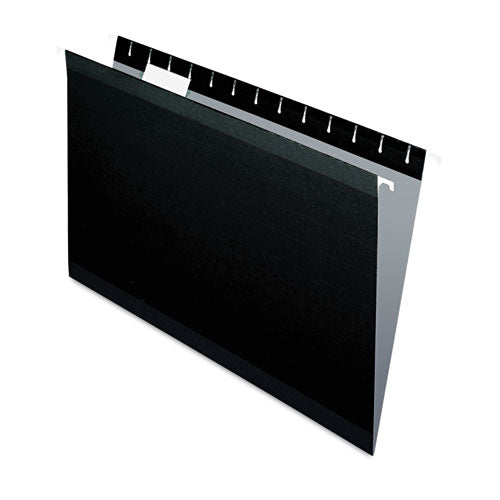Image of Pendaflex® Colored Reinforced Hanging Folders, Legal Size, 1/5-Cut Tabs, Black, 25/Box