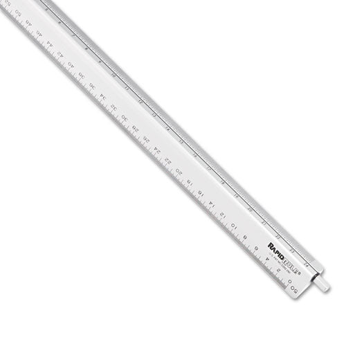 Image of Chartpak® Adjustable Triangular Scale Aluminum Engineers Ruler, 12", Long, Silver