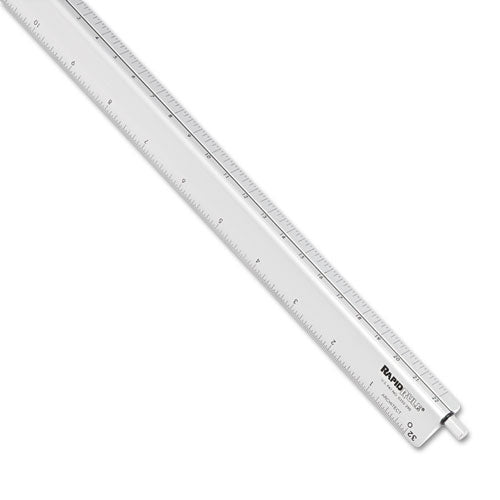 Image of Chartpak® Adjustable Triangular Scale Aluminum Architects Ruler, 12" Long, Silver