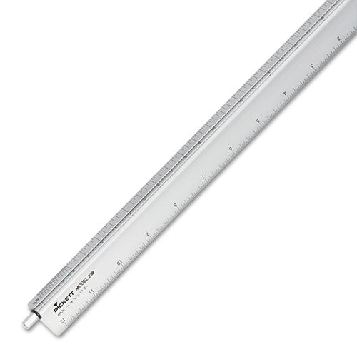 Image of Chartpak® Adjustable Triangular Scale Aluminum Architects Ruler, 12" Long, Silver