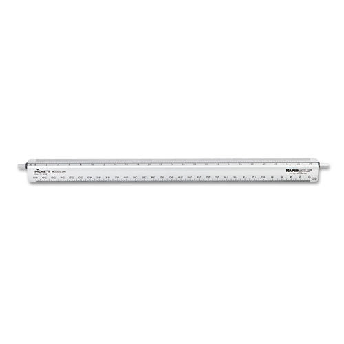 Image of Chartpak® Adjustable Triangular Scale Aluminum Engineers Ruler, 12", Long, Silver